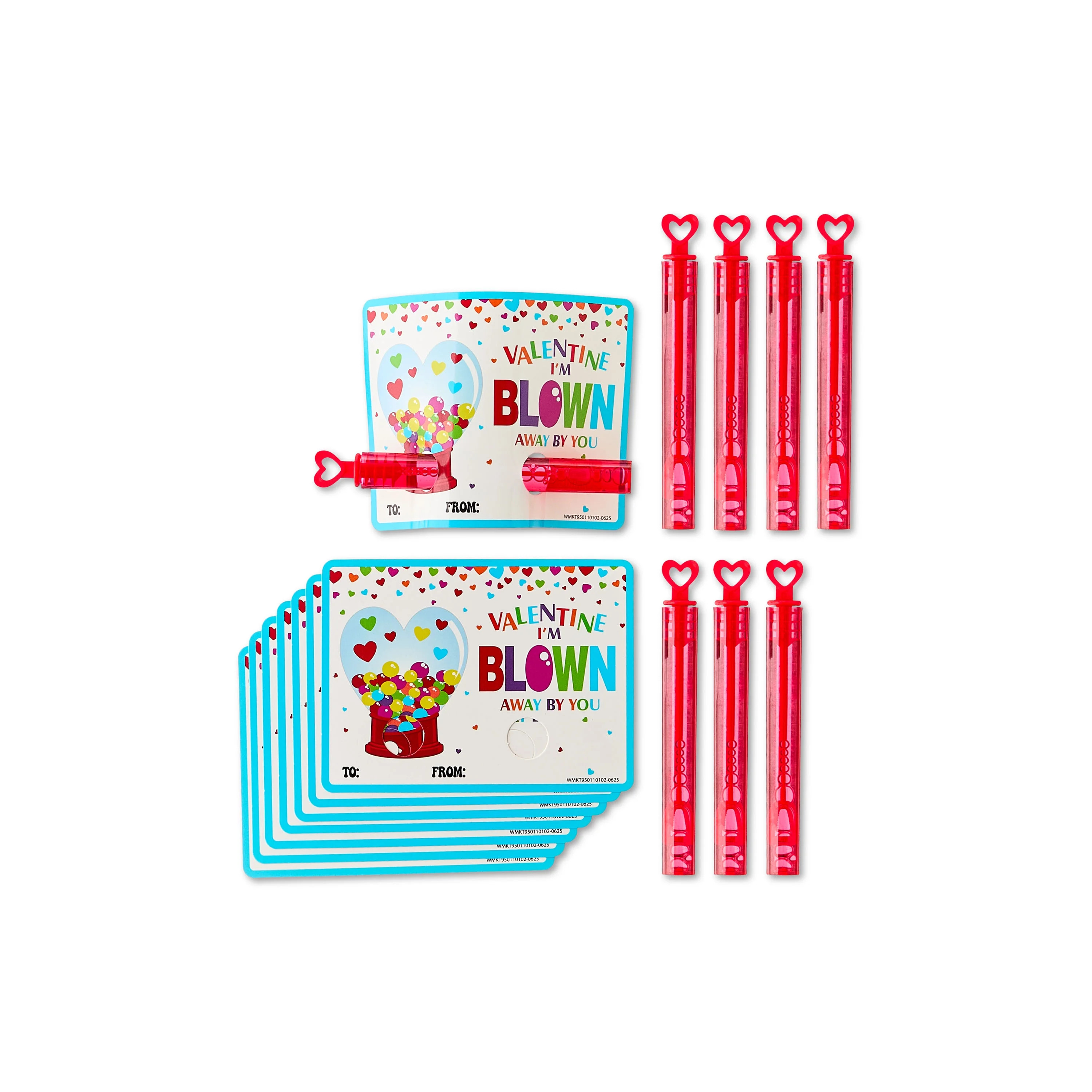 Classroom Exchange Cards with Heart Bubble Party Favors, Red, 8 Count, Valentine's Day by Way To ... | Walmart (US)
