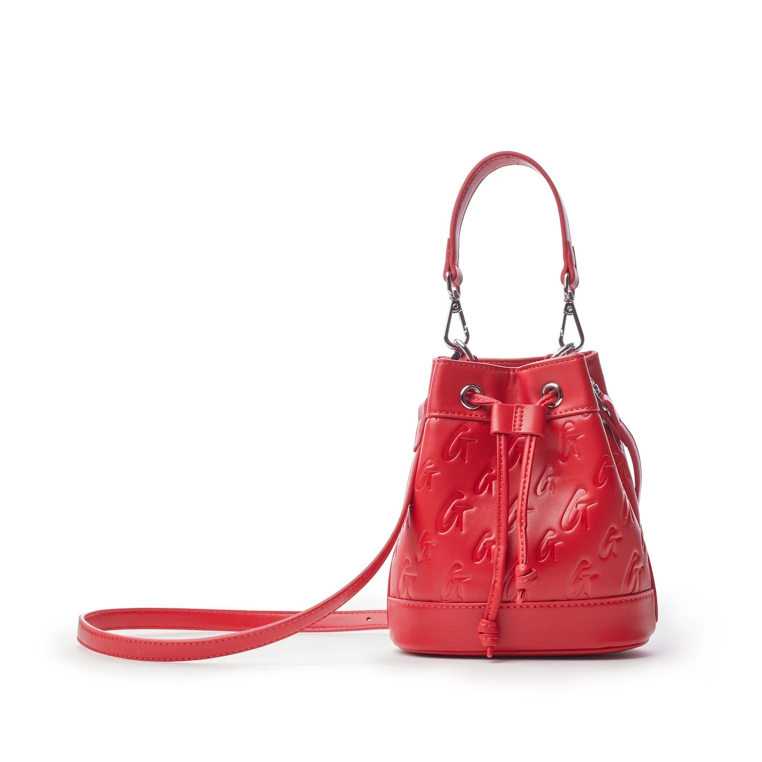 MONOGRAM MINI BUCKET BAG MATTE RED | Glam-Aholic Lifestyle