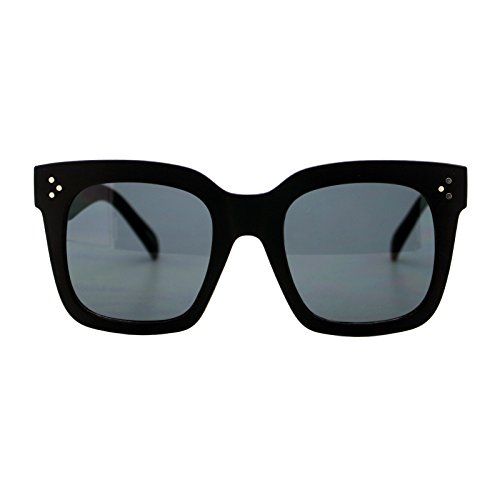 Womens Oversized Fashion Sunglasses Big Flat Square Frame UV 400 (matte black, black) | Amazon (US)