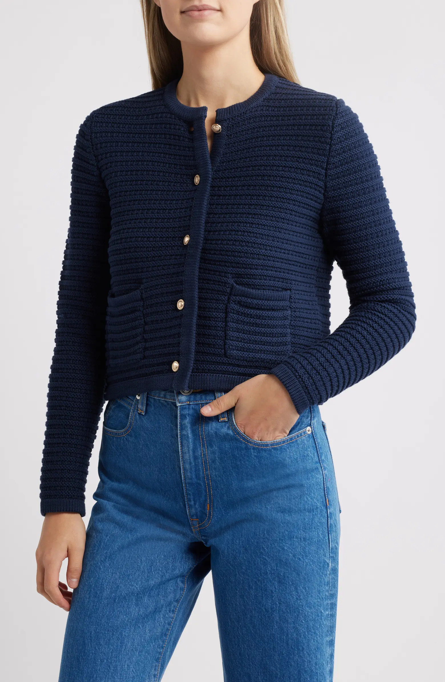 Textured Pima Cotton Cardigan | Nordstrom
