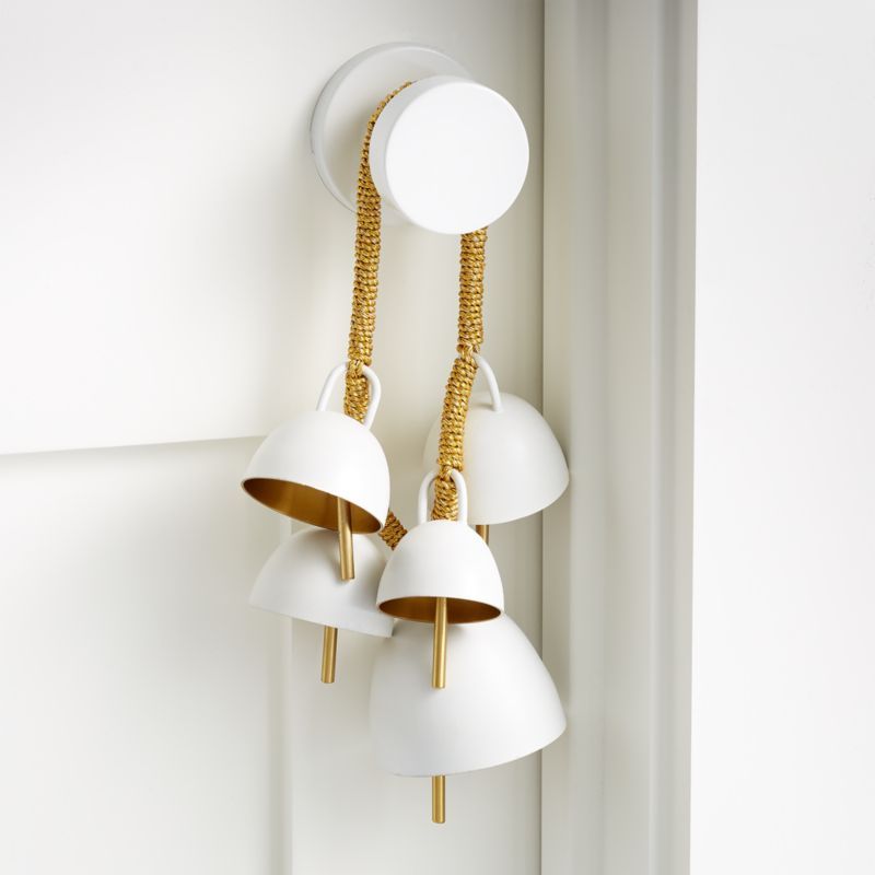 White/Gold Bell Swag Christmas Ornament + Reviews | Crate and Barrel | Crate & Barrel
