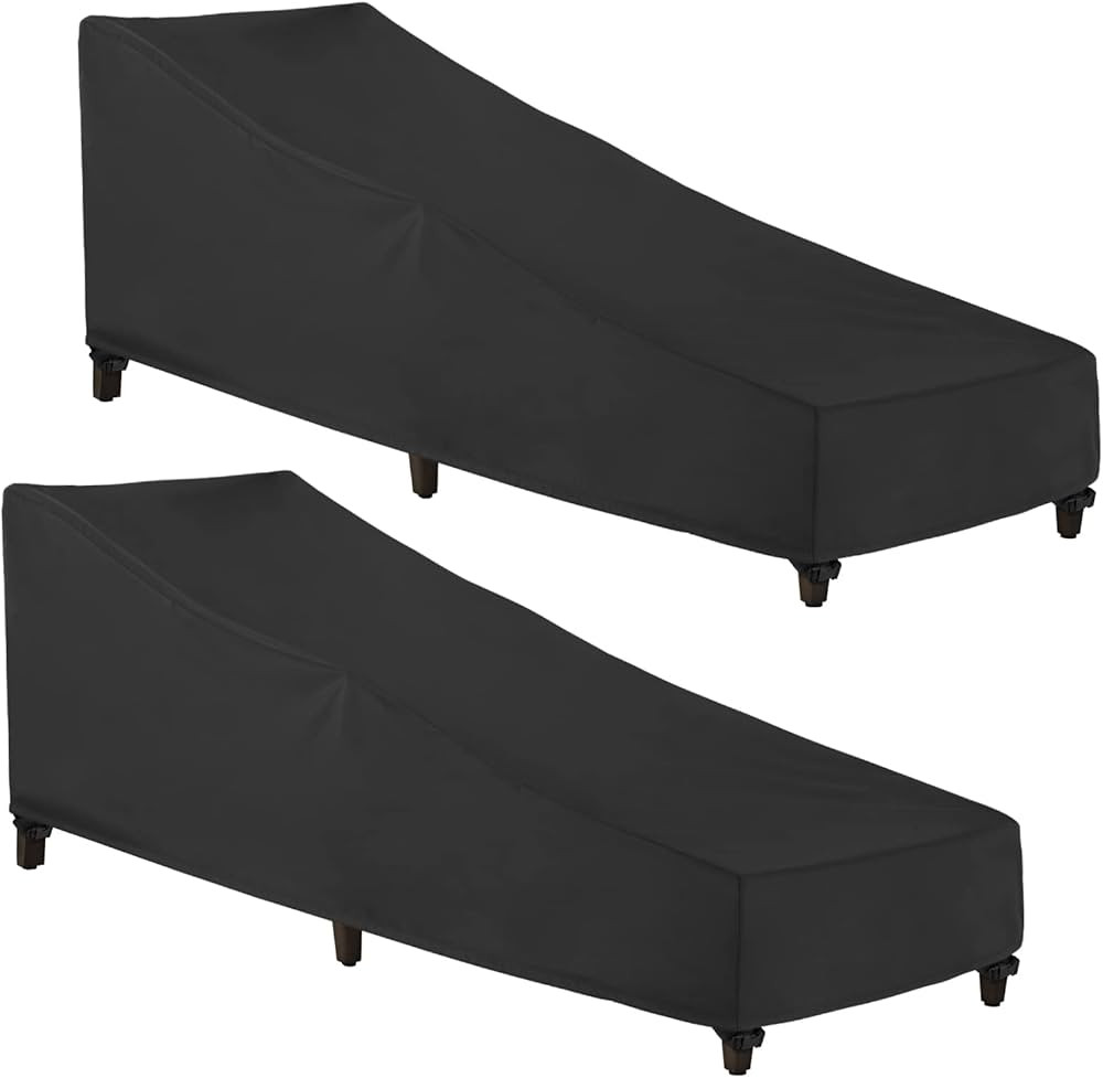 SunPatio Chaise Lounge Cover Outdoor Waterproof, 2 Pack Patio Lounge Chair Covers with Windproof ... | Amazon (US)