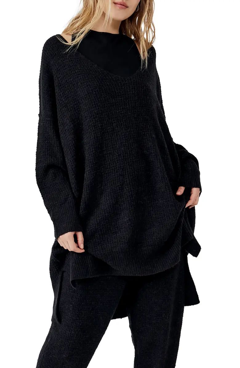 Call it a night and head for the adorable comfort of this slouchy pullover cut from a cozy waffle... | Nordstrom