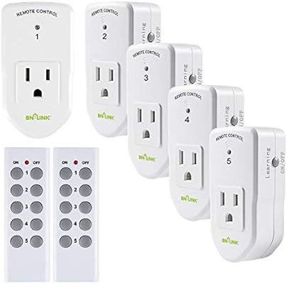 BN-LINK ES1513-5-2 Wireless Remote Control Outlet with Extra Long Range (5 Pack) | Amazon (US)