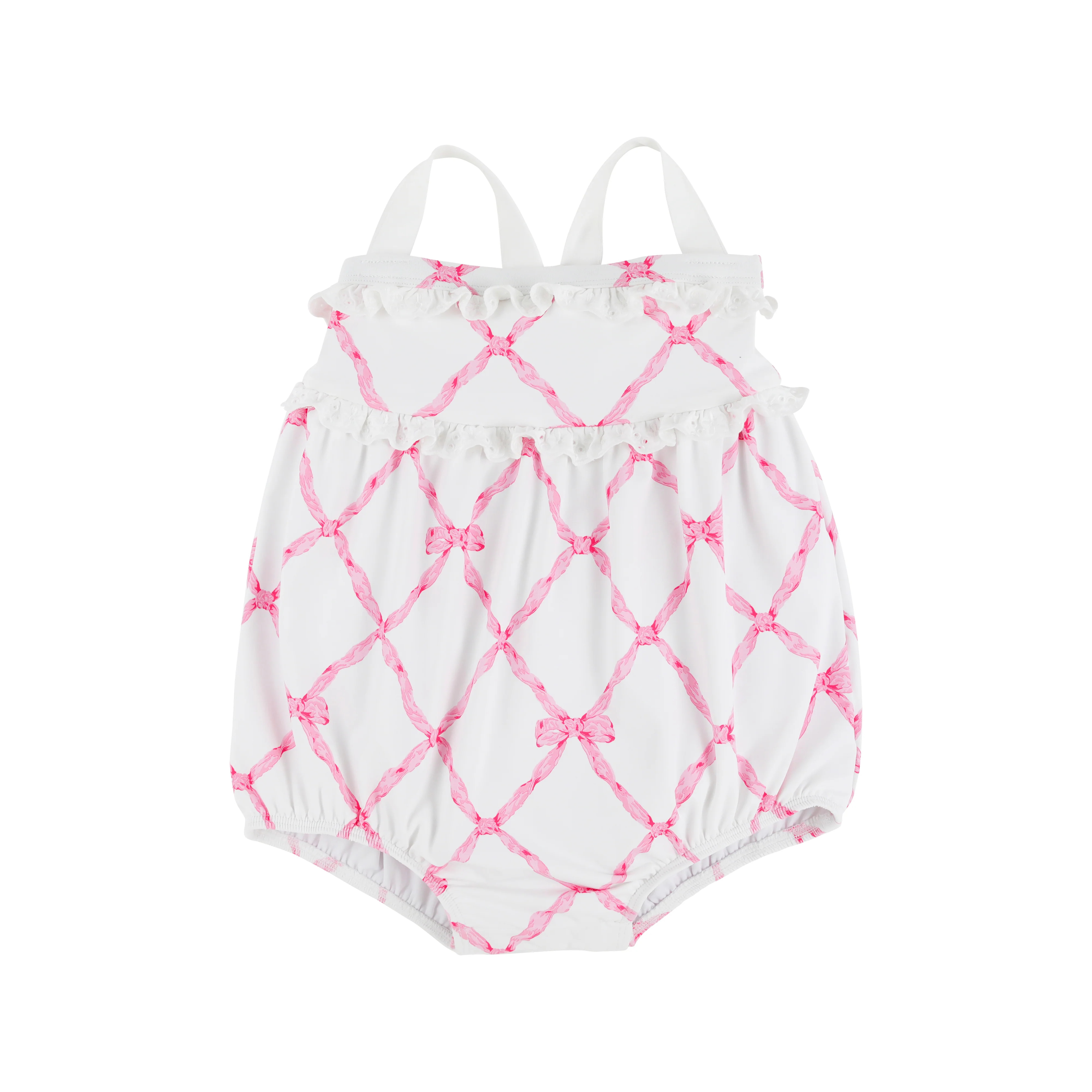 St. Bart's Bubble Bathing Suit - Belle Meade Bow with Worth Avenue White | The Beaufort Bonnet Company