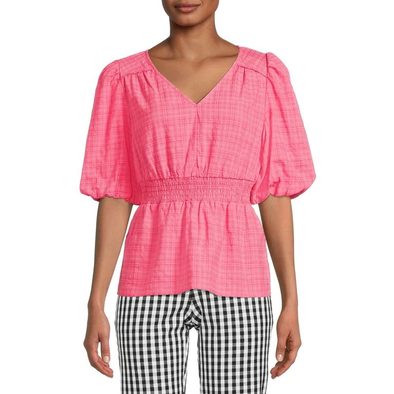 Time and Tru Women's Puff Sleeve Top | Walmart (US)