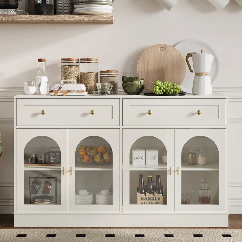 Wide Sideboard Buffet With 2 Drawers & 4 Doors | Wayfair North America