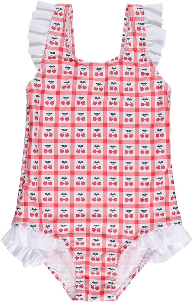 LIZENS One Piece Swimsuit for Girls Swimwear with Ruffled Children Bathing Suit | Amazon (US)