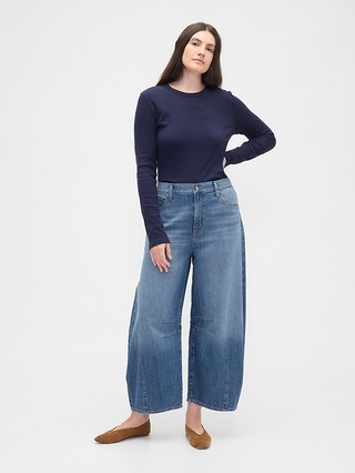 High Rise Horseshoe Crop Jeans | Gap Factory