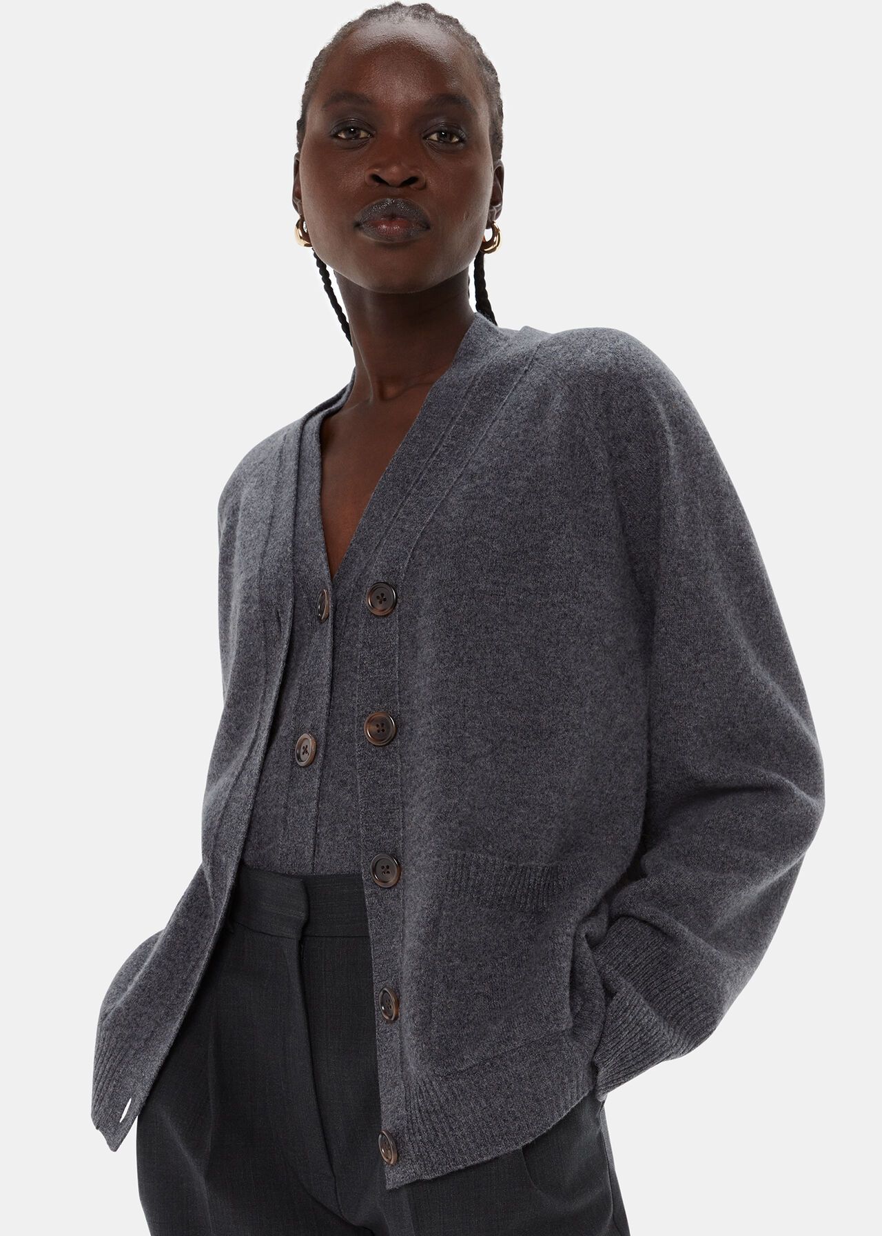 Wool Relaxed Pocket Cardigan | Whistles