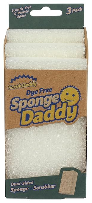 SCRUB DADDY Dye Free Sponge Daddy 3 Count, 3 CT | Amazon (US)