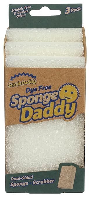 SCRUB DADDY Dye Free Sponge Daddy 3 Count, 3 CT | Amazon (US)