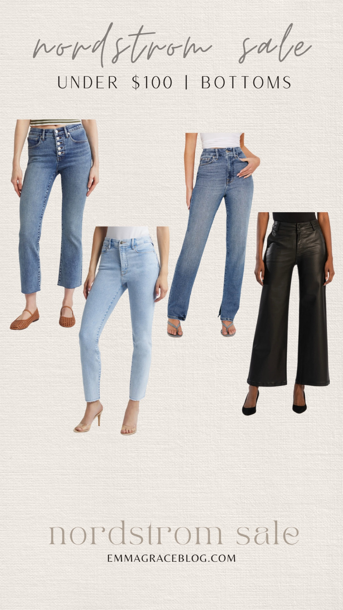 Denim and faux leather wide leg jeans! Add to wishlist until you can shop!! 

#LTKFindsUnder100 #LTKxNSale #LTKSummerSales