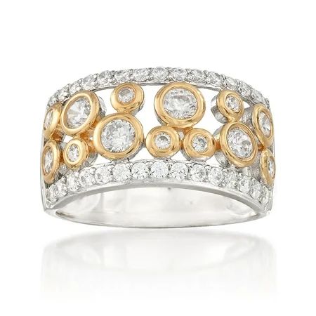 Ross-Simons 1.06 ct. t.w. CZ Open-Space Bubble Ring in 2-Tone Sterling Silver | Walmart (US)