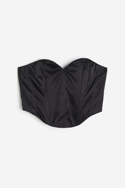 Corset-style Top - Black - Ladies | H&M US | H&M (US + CA)