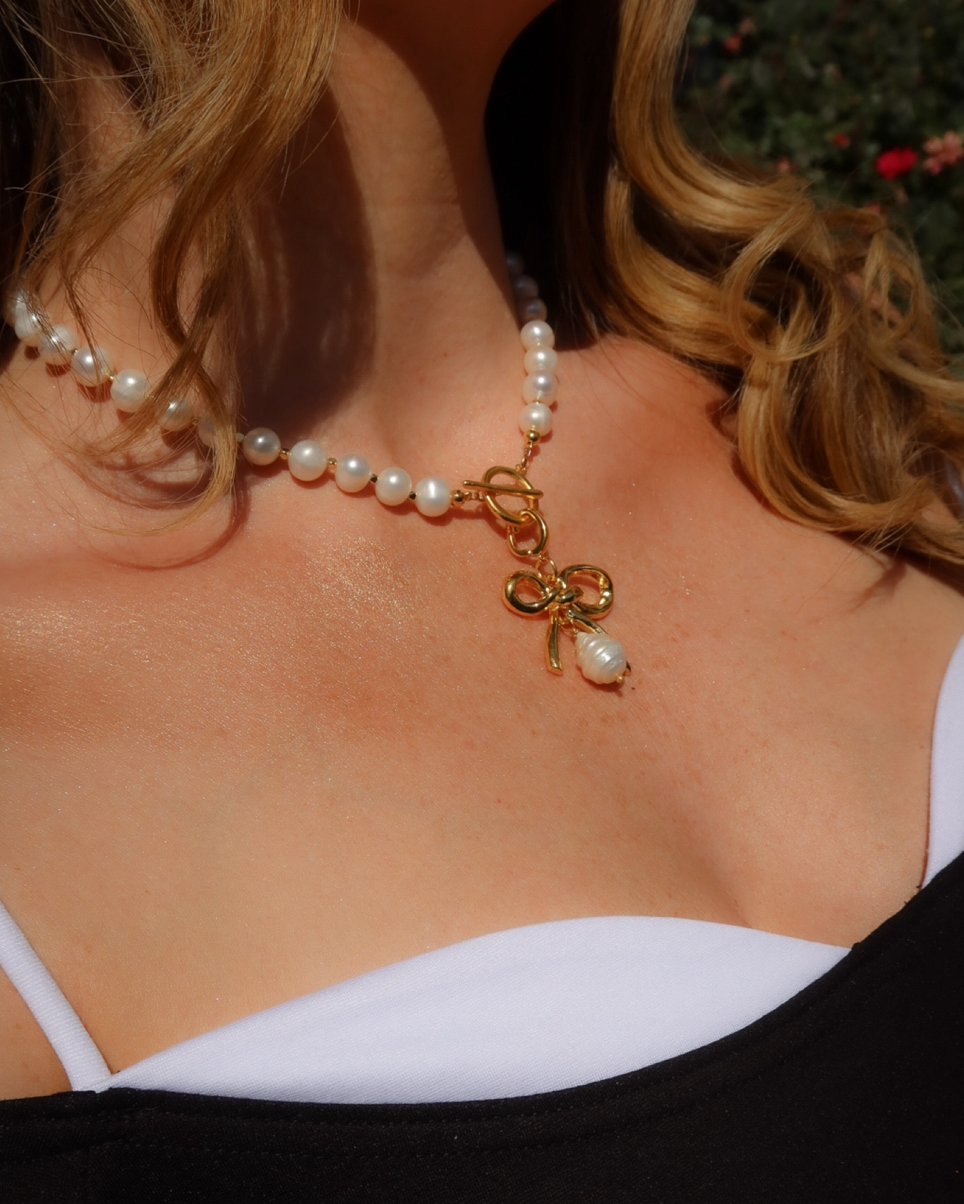 Statement necklace of my dreams 🎀✨ Love how this necklace can be worn multiple ways and that the bow charm is also removable so you can create different looks based on your outfit and mood. Use code JESS20 for 20% off! 

#LTKOver40 #LTKSaleAlert #LTKStyleTip