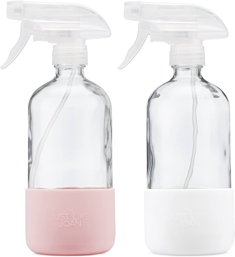 Just Like Joan BLUSH PINK and PURE WHITE Clear Glass Spray Bottles with Silicone Sleeve - 16 oz E... | Amazon (US)