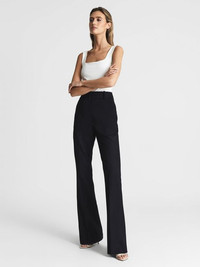 Click for more info about Reiss Navy Haisley Tailored Flared Suit Trousers
