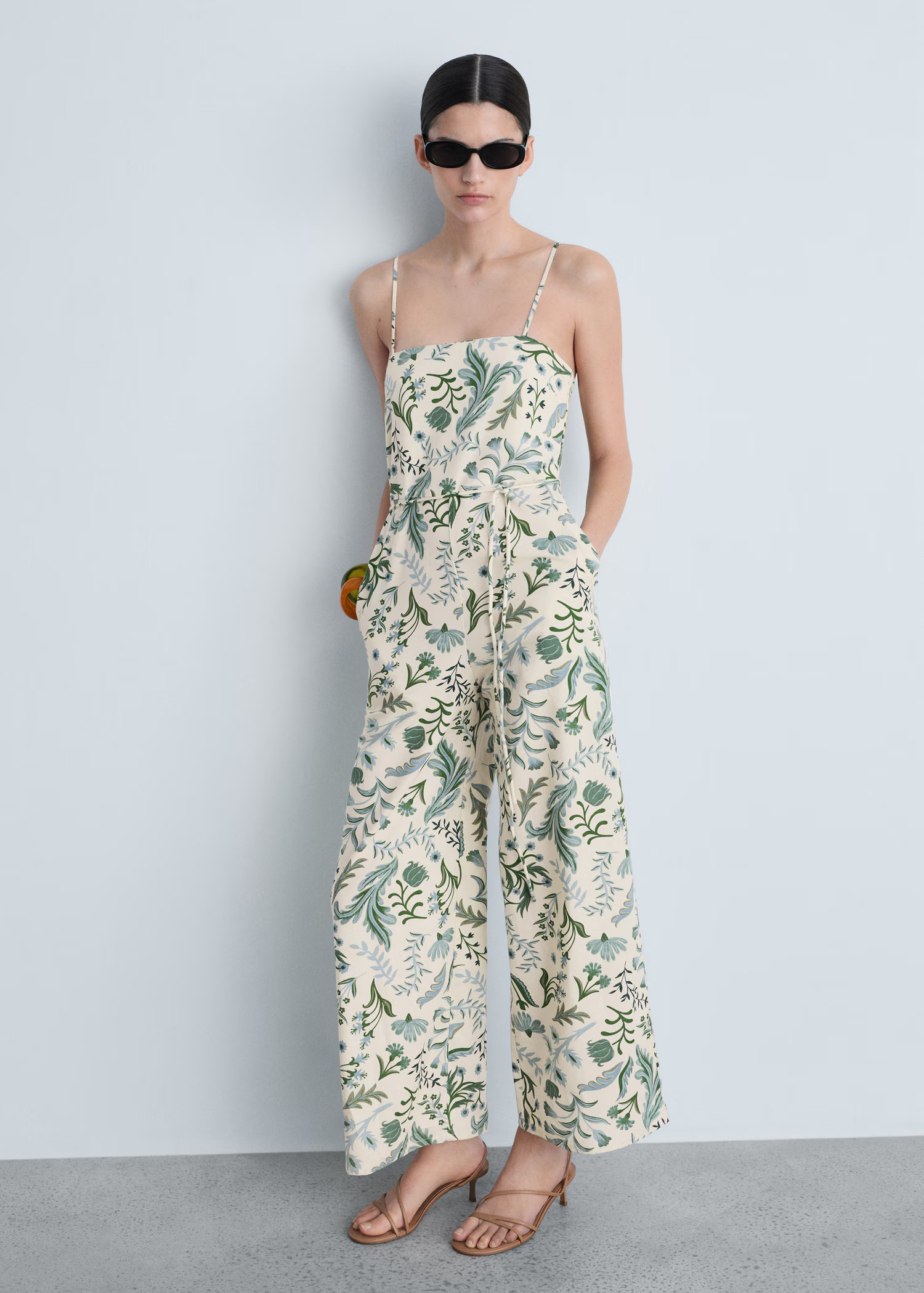 Printed jumpsuit with bow - Women | MANGO USA | Mango (US/MX/AU)