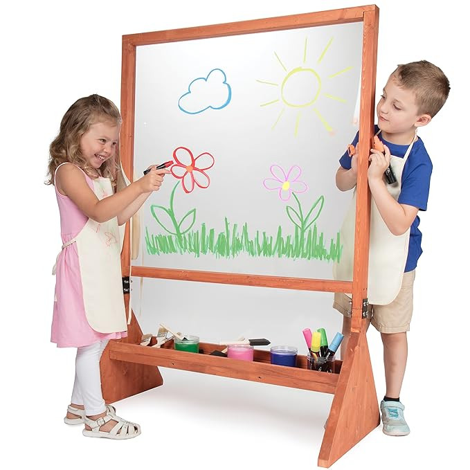 Double Sided Giant Indoor/Outdoor Plexiglass Art Easel (21 x 36 x 51 in) - Easy to Clean, Kids Dr... | Amazon (US)