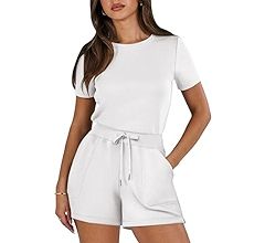 ANRABESS Women's Summer Casual Dressy Short Sleeve Tshirt One Piece Rompers Jumpsuit Beach Travel... | Amazon (US)