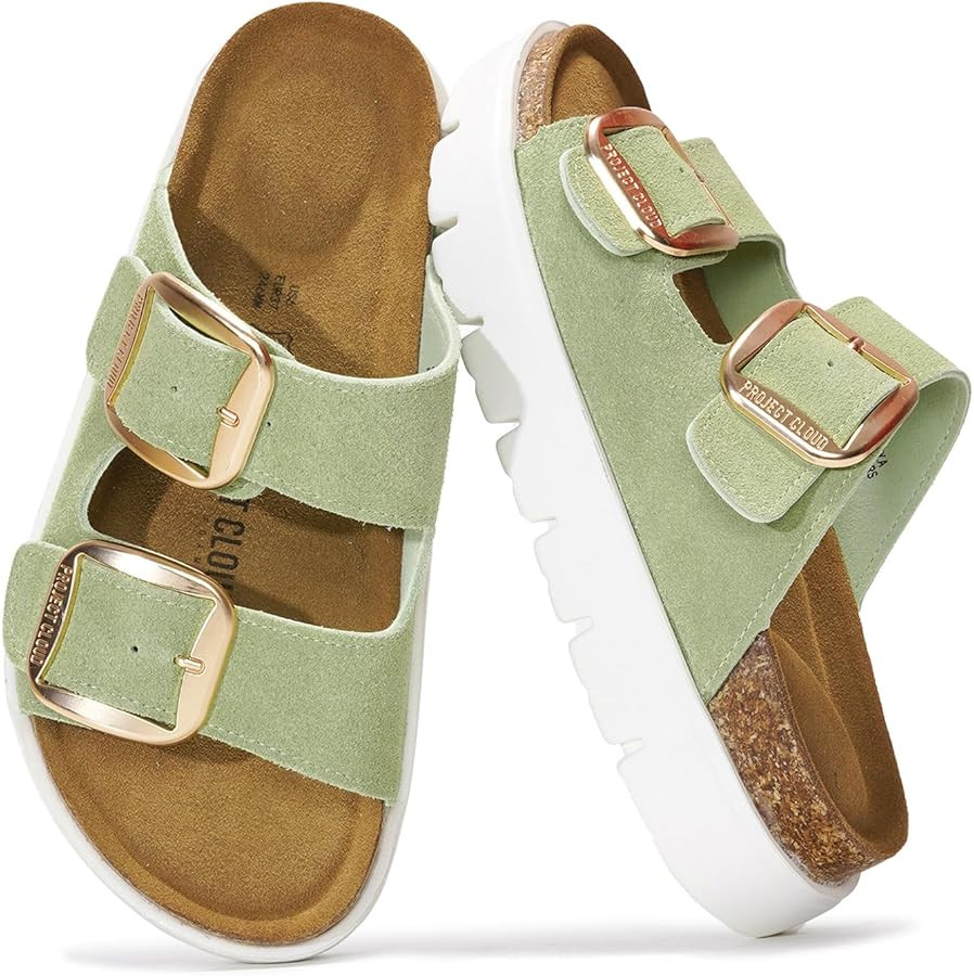 Project Cloud Genuine Leather Platform Sandals Women Footwear - Wedge Chunky Sandals Womens sanda... | Amazon (US)