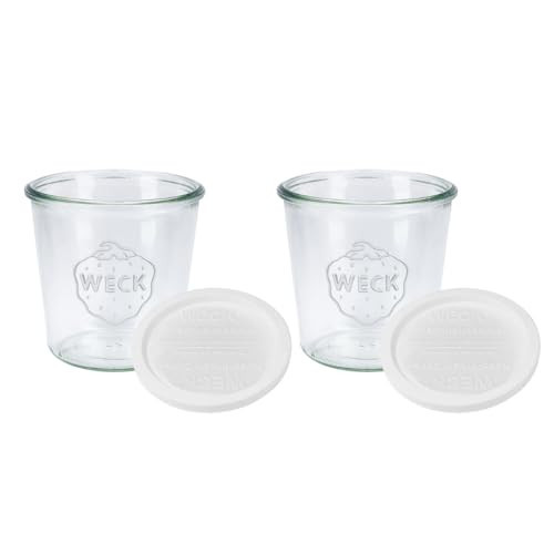 WECK Canning Jars 742 Mold Jars made of Transparent Glass - Eco-Friendly Canning Jar - Storage for Food, Yogurt with Keep Fresh Lids - 1/2 Liter Tall Jar Set - (2 Jars, Keep Fresh Lids) | Amazon (US)