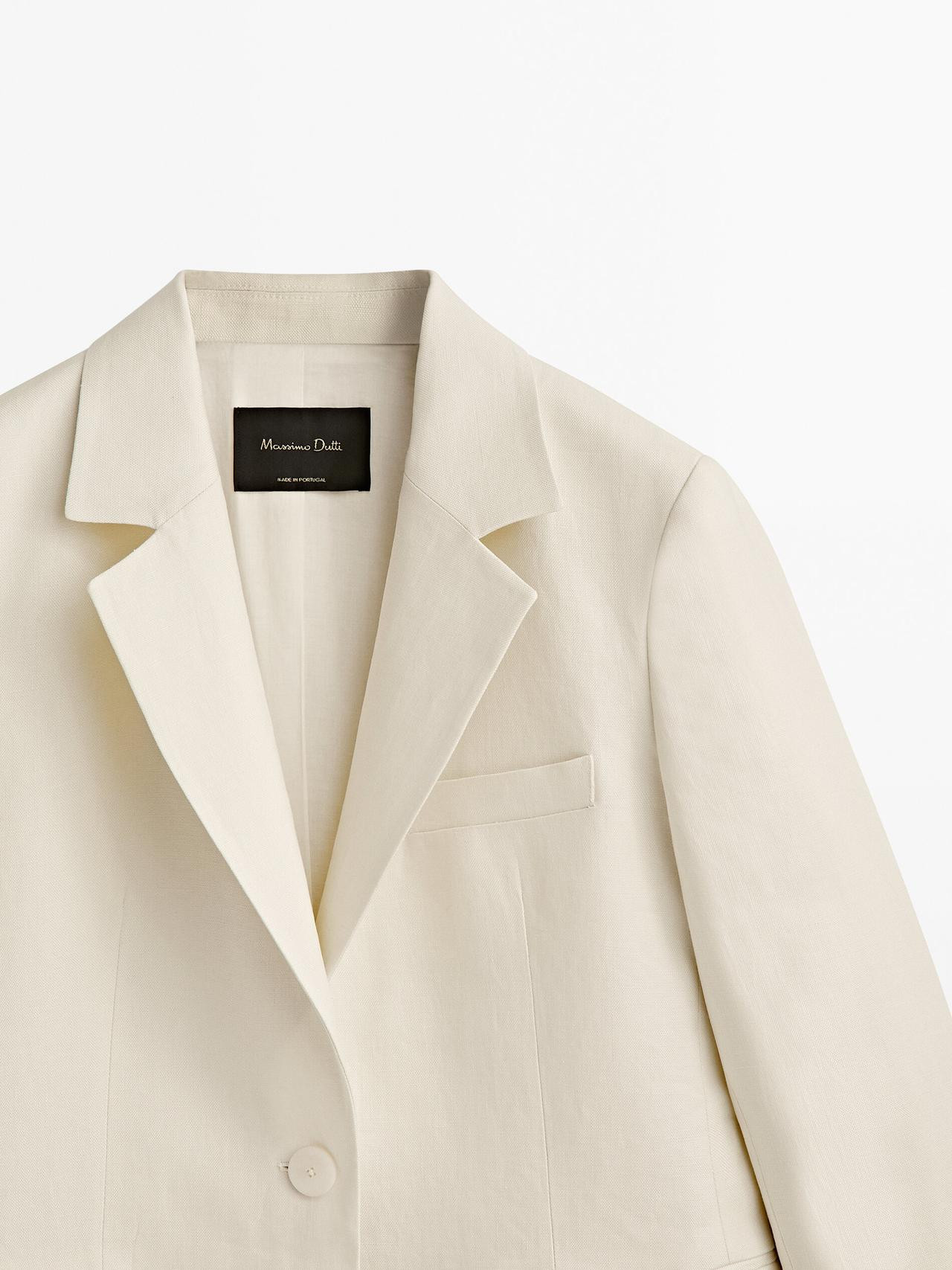 Two-button 100% linen suit blazer | Massimo Dutti DE