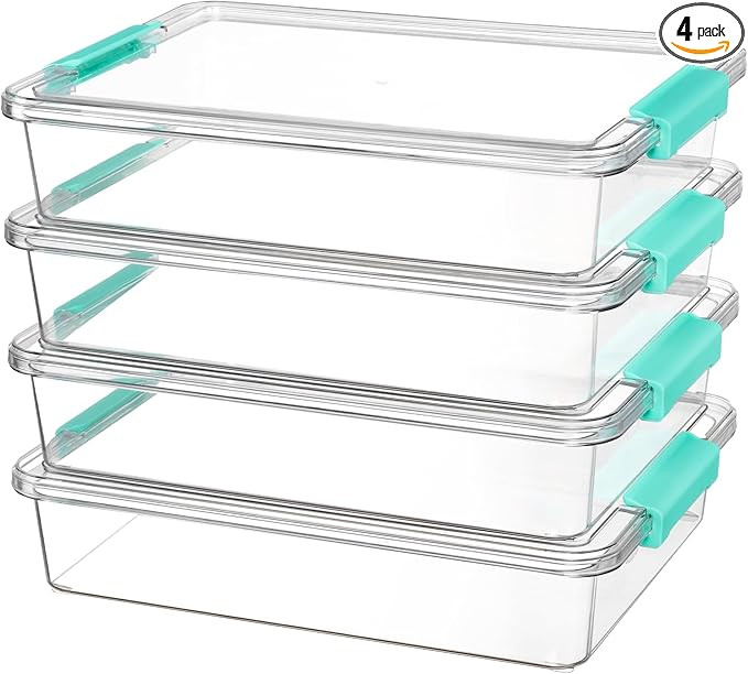 Vtopmart 6 Qt Plastic Storage Bins with Lids, Clear Sensory Bins, Arts Crafts Organizers and Stor... | Amazon (US)