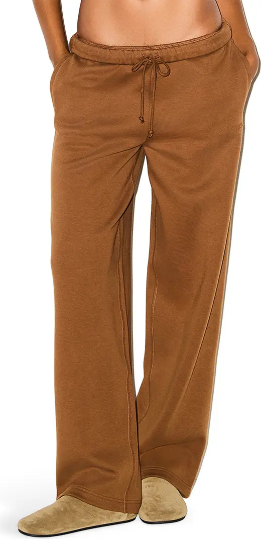 Cotton Fleece Blend Classic Straight Leg Pants | Nordstrom
