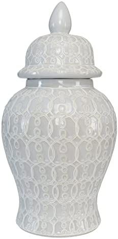 TIC Collection Hand Crafted and Hand Painted Ellery Jar, Multi-Tonal Shades of Cream, Taupe, & Gr... | Amazon (US)