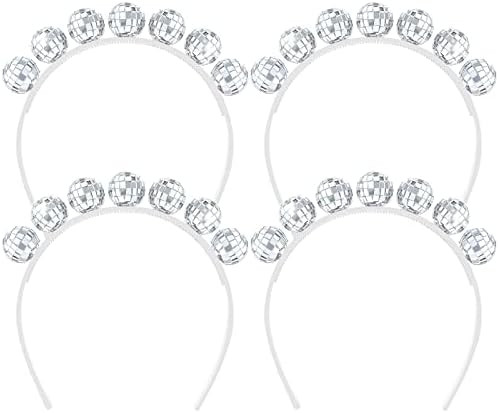 Hicarer 4 Pcs Christmas Disco Ball Headband for Women, Disco Headband Accessories, 1970s Retro Si... | Amazon (US)