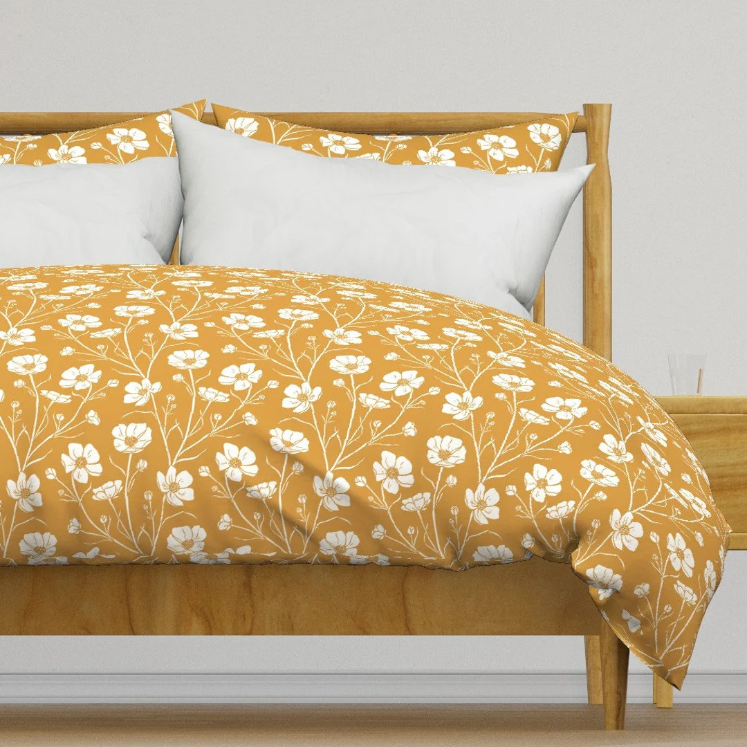 Golden Wildflower Bedding Buttercup Floral by - Etsy | Etsy (US)