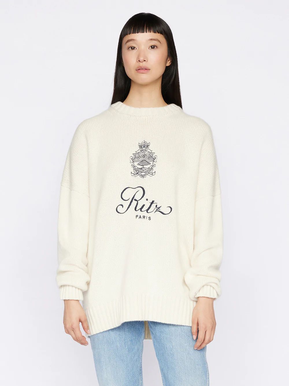 Ritz Unisex Cashmere Sweater -- Off White | Frame Denim