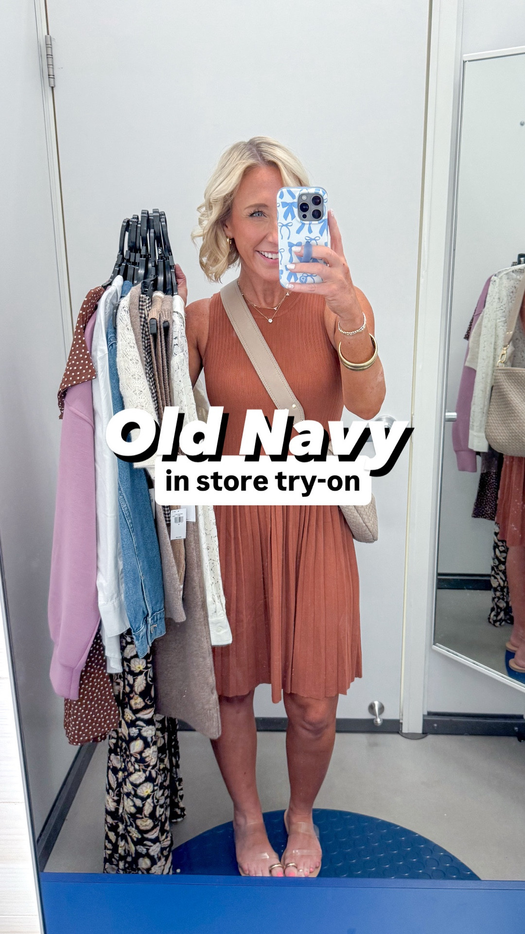 Old Navy in store try-on: and it’s all on sale!
1. Wrap plaid skirt - size XS (could have done a small?).
• White button down - size XS. 
• Cable-knit vest - size small. 
2. Sleeveless mini sweater dress - size small. 
• Cropped lace button down - size XS. 
3. Fit & flare floral maxi dress - size XS. 
• denim jacket - size XS. 
• belt - XS/S.
4. Puff sleeve tie-neck sweater - size XS. 
• High waisted flare jeans - size 2. 
5. Polka dot swing dress - size small. 
6. Half-zip pullover sweatshirt - size small. 
• Extra high waisted studio smooth 7/8 legging - size small. 


#LTKFindsUnder50 #LTKSeasonal #LTKSaleAlert