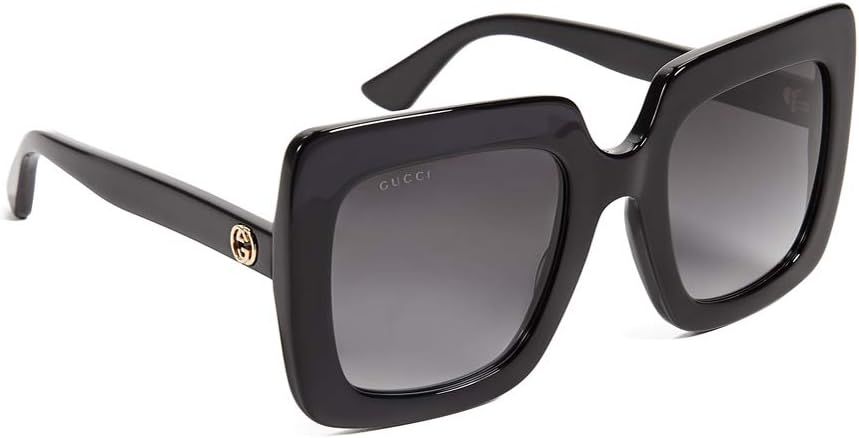Gucci Women's GG Square Oversized Sunglasses, Black/Gradient Grey, One Size | Amazon (US)