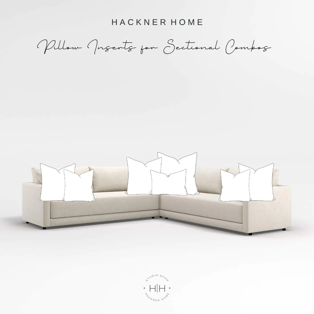Sectional Pillow Inserts for L-Shaped Bench | Synthetic Down Alternative | Hackner Home (US)