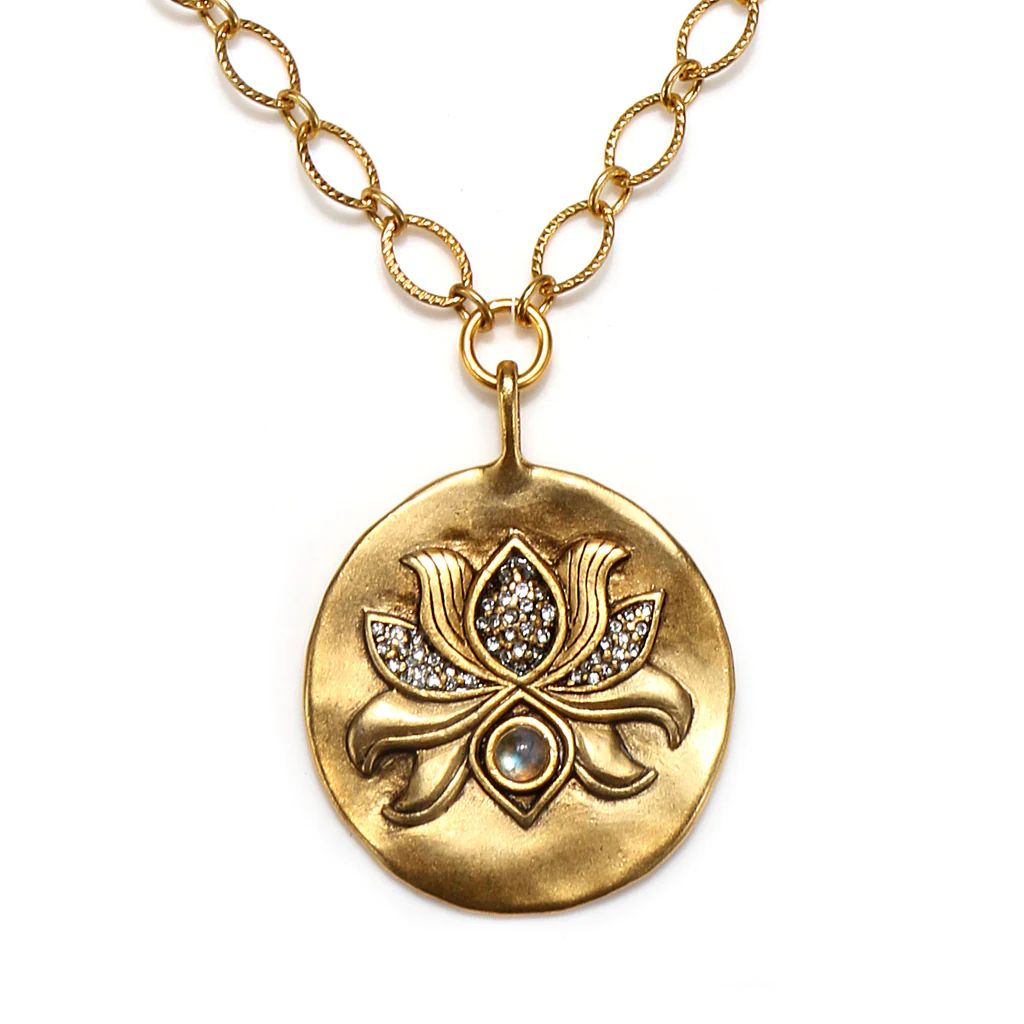 Lotus Talisman Medallion Necklace | Sequin