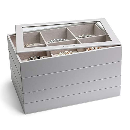 Vlando Miller Jewelry Trays Stackable Showcase Display Drawer Organizer Storage Toughened Glass L... | Amazon (US)