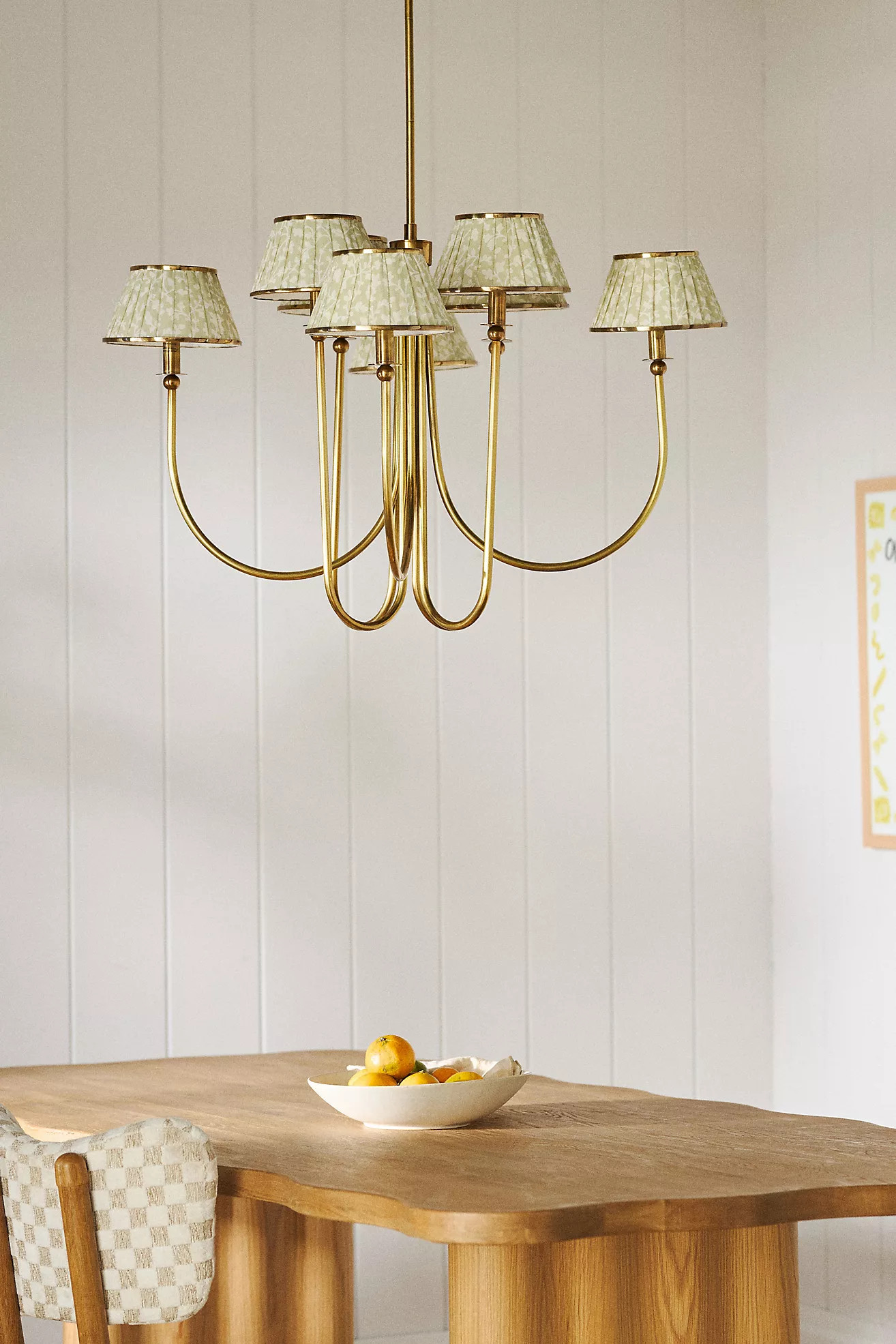 Lee Ruched Printed Shade Brass Chandelier | Anthropologie (US)