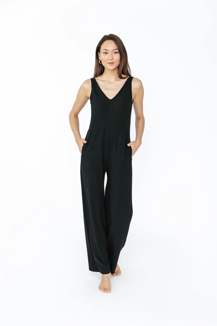 Smash + Tess | The Tuesday Wide Leg Romper || In Midnight Black | SMASH+TESS CA