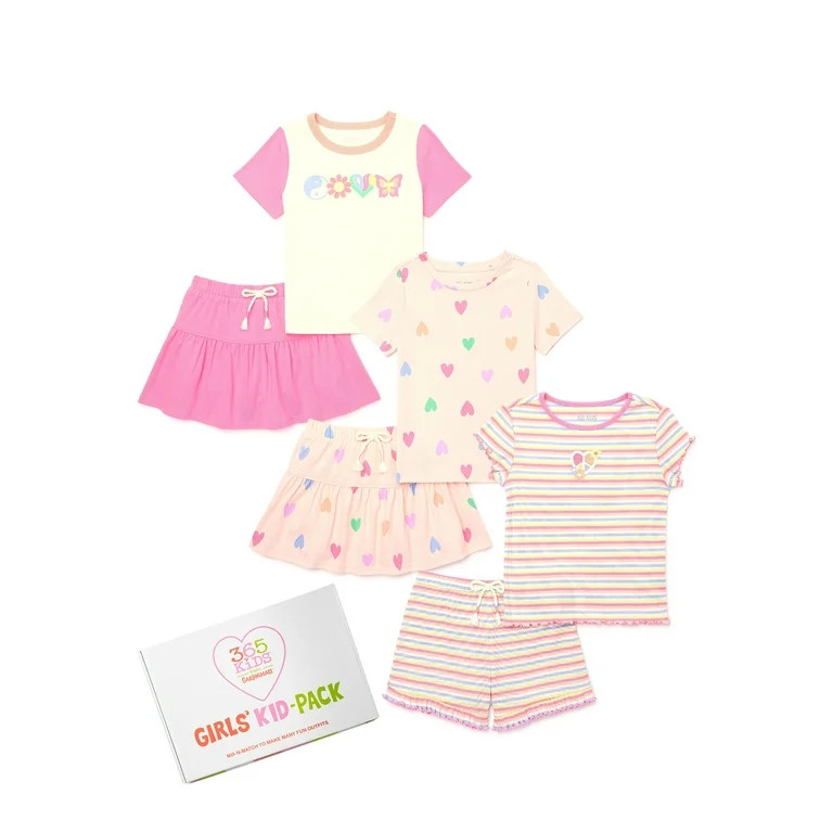 365 Kids from Garanimals Girls' Mix & Match Outfits Kids-Pack (Little Girls), 6-piece, Sizes 4-10 | Walmart (US)