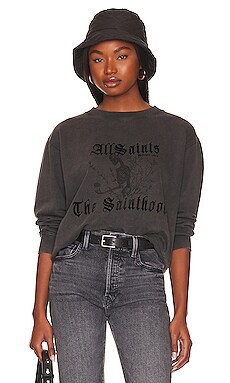 ALLSAINTS Novus Pippa Sweater in Acid Washed Black from Revolve.com | Revolve Clothing (Global)