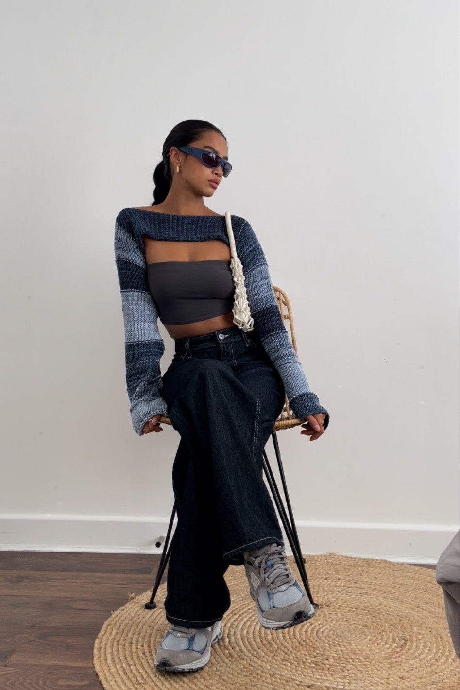 The cutest knit! Unfortunately I don’t have a link for this but it is from Minga London - y2k knit shrug.
Here is the link for the jeans though 🫶 they have more stock on asos but they do still have some on weekday  #ootd #inspo 


#LTKunder100 #LTKstyletip