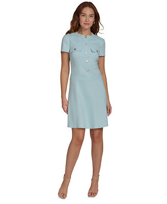 Tommy Hilfiger Women's Round-Neck Short-Sleeve Dress - Macy's | Macy's
