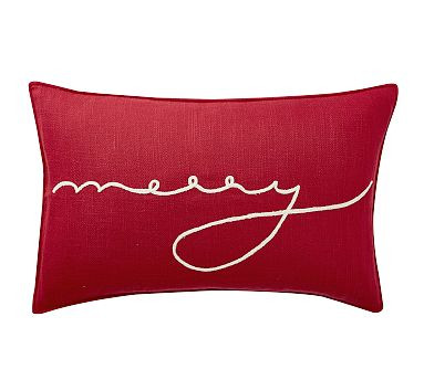 Merry Lumbar Pillow | Pottery Barn (US)