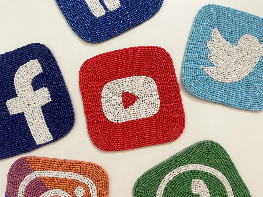 Set of 6 Coasters, Social Media Coasters, Gift for Her, Gift for Him - Etsy | Etsy (US)