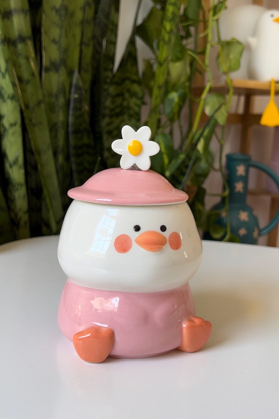 cute mug pink mug duck mug mug with lid mug and spoon set flower spoon