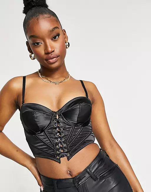 ASOS DESIGN Premium underwire satin corset | ASOS (Global)