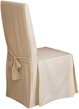 SureFit Home Décor Duck Solid Long Full Length Dining Room Chair One Piece Slipcover, Relaxed Fi... | Amazon (US)